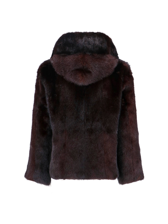 IACOPA Jackets Brown Upcycled Mink Fur