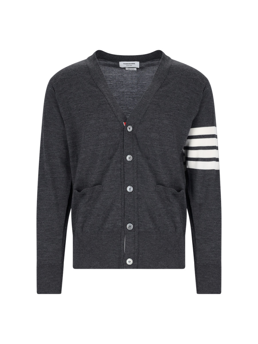 Thom Browne 100% Virgin Wool cardigan in gray