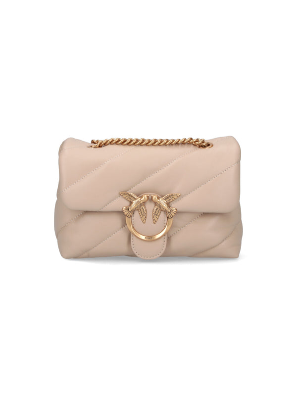 Pinko Leather shoulder bag in beige
