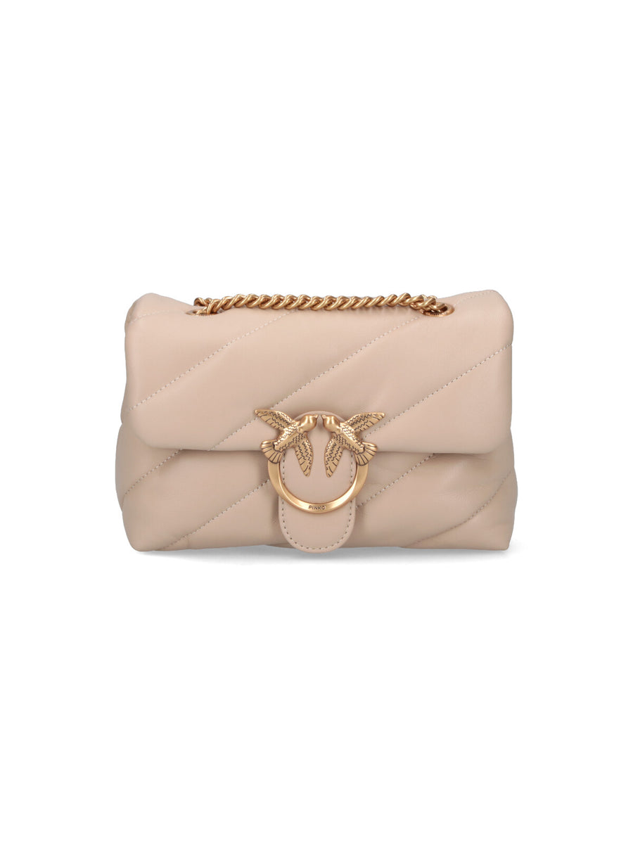 Pinko Leather shoulder bag in beige
