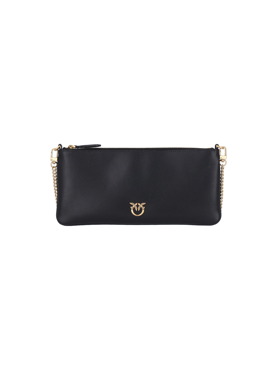 Pinko 100% leather clutch in black