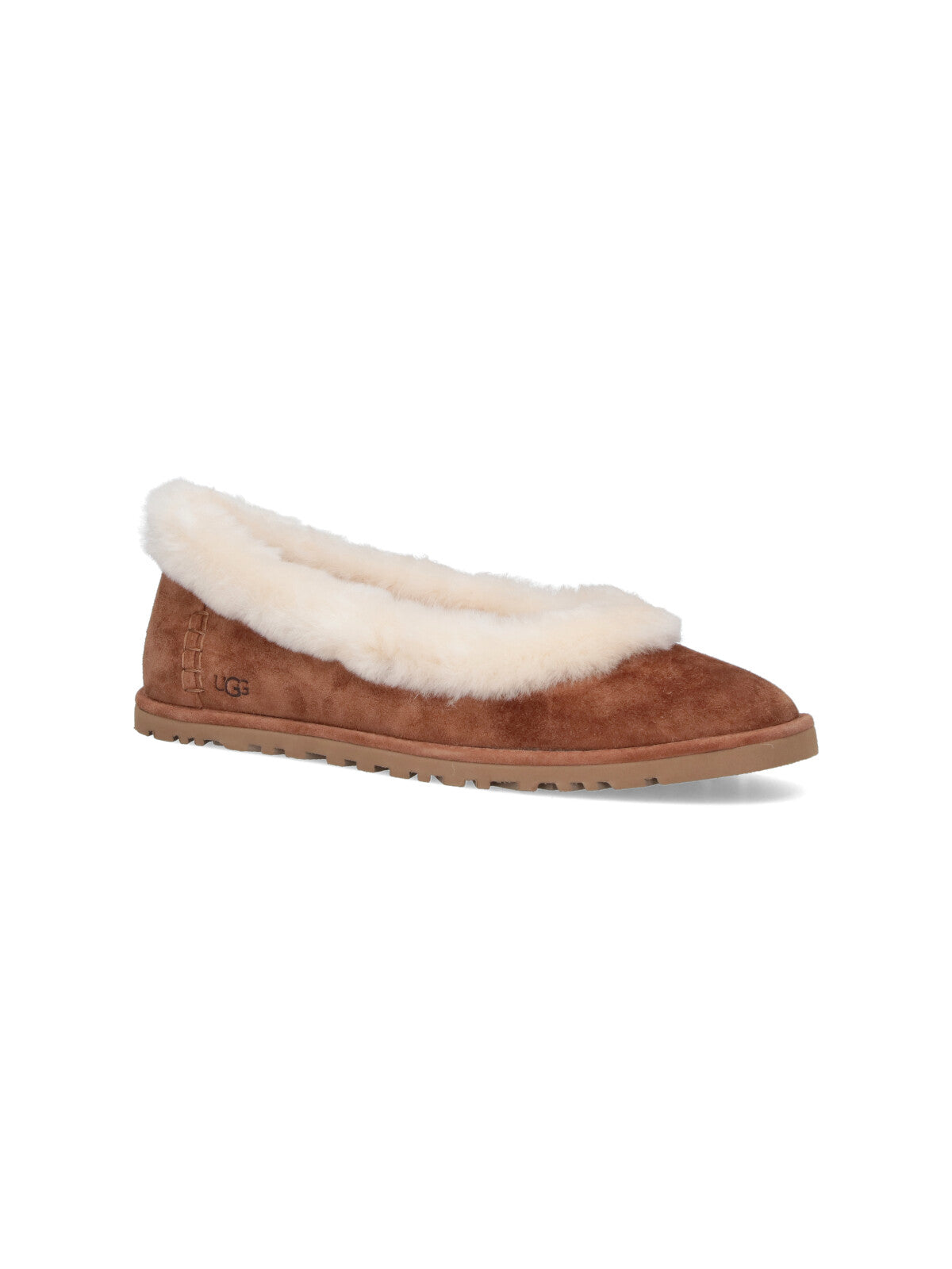 Ugg Flat Shoes Brown Upper: Leather