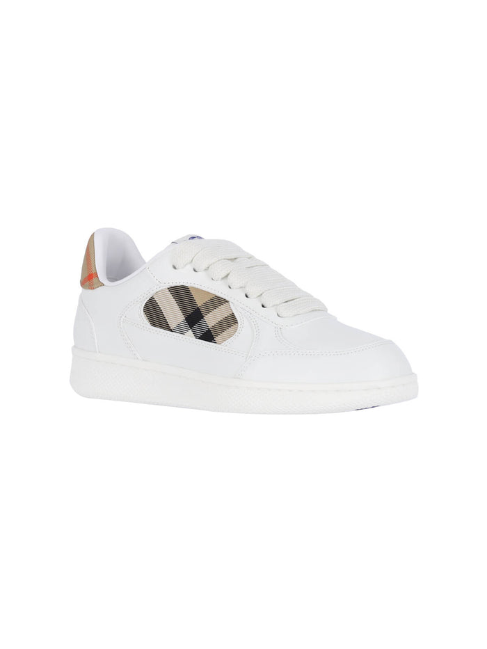 Burberry Sneakers White Calf Grain Leather