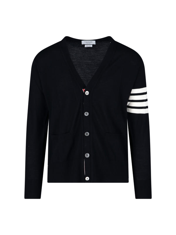 Thom Browne 100% Virgin Wool cardigan in black