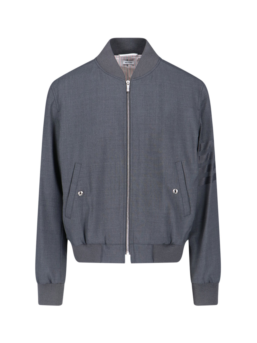 Thom Browne 100% Wool bomber jacket in gray