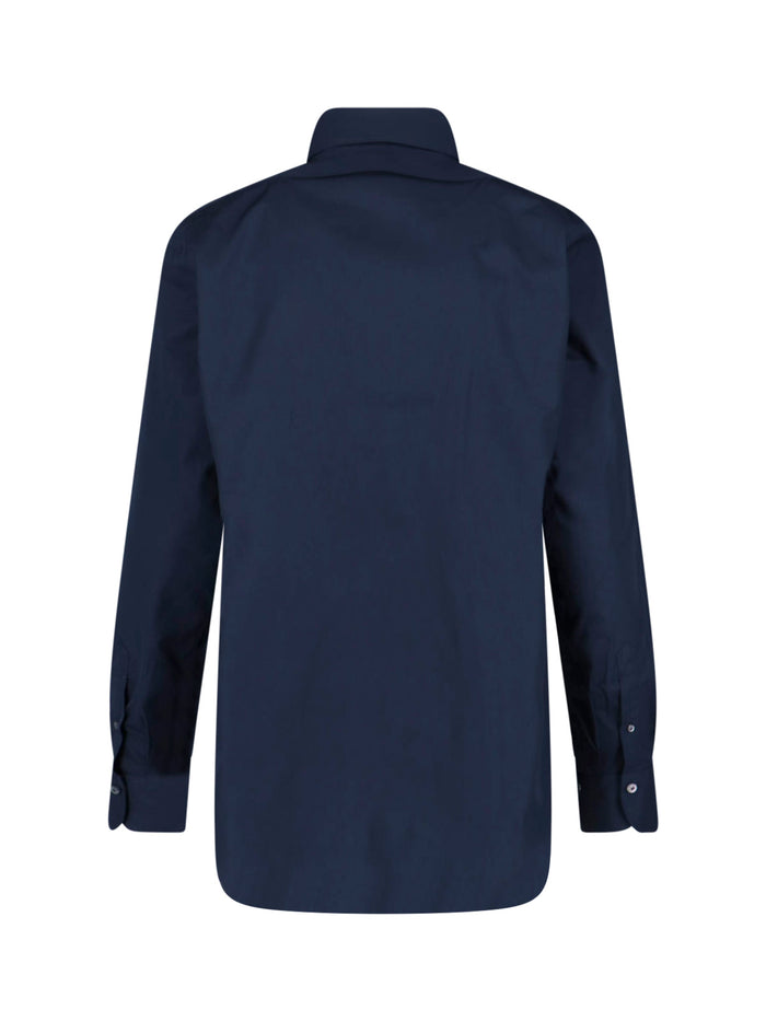 Finamore Shirts Blue Cotton