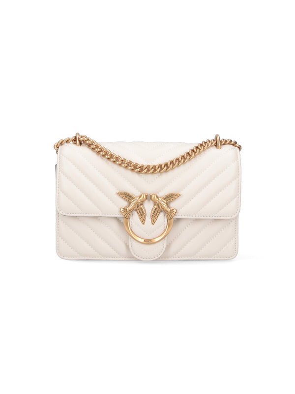 Pinko 100% leather shoulder bag in white