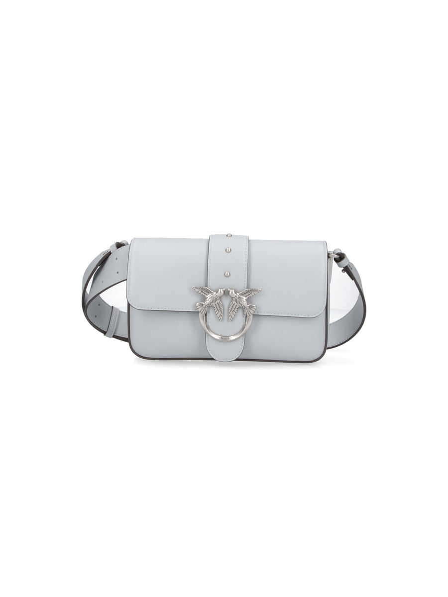 Pinko 100% leather shoulder bag in gray