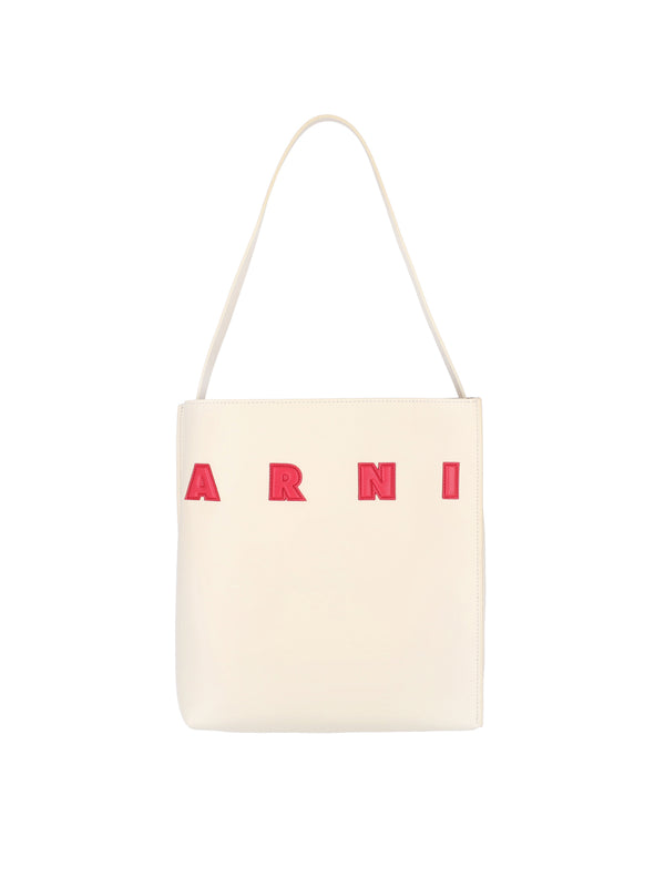 Marni 100% Calf Leather tote bag in white