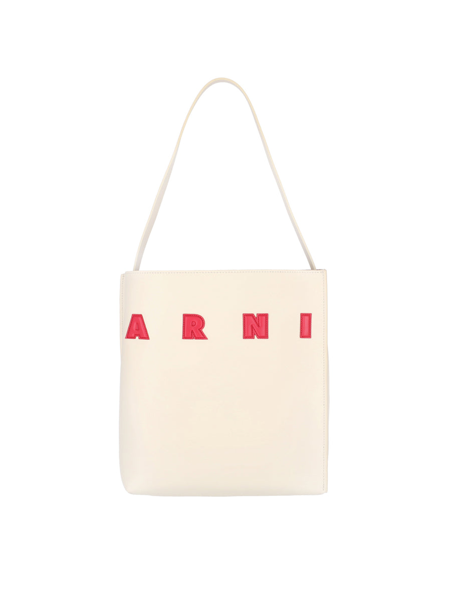 Marni 100% Calf Leather tote bag in white