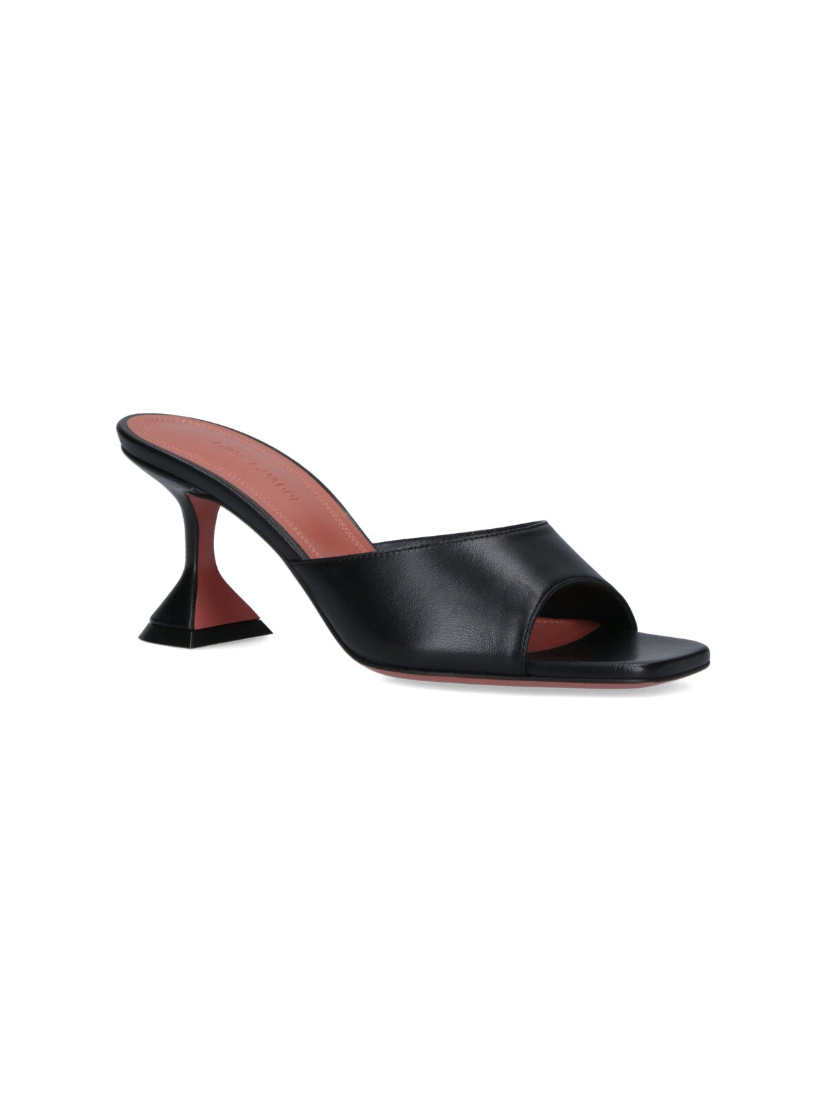 Amina Muaddi With Heel Black Upper: Lamb Leather