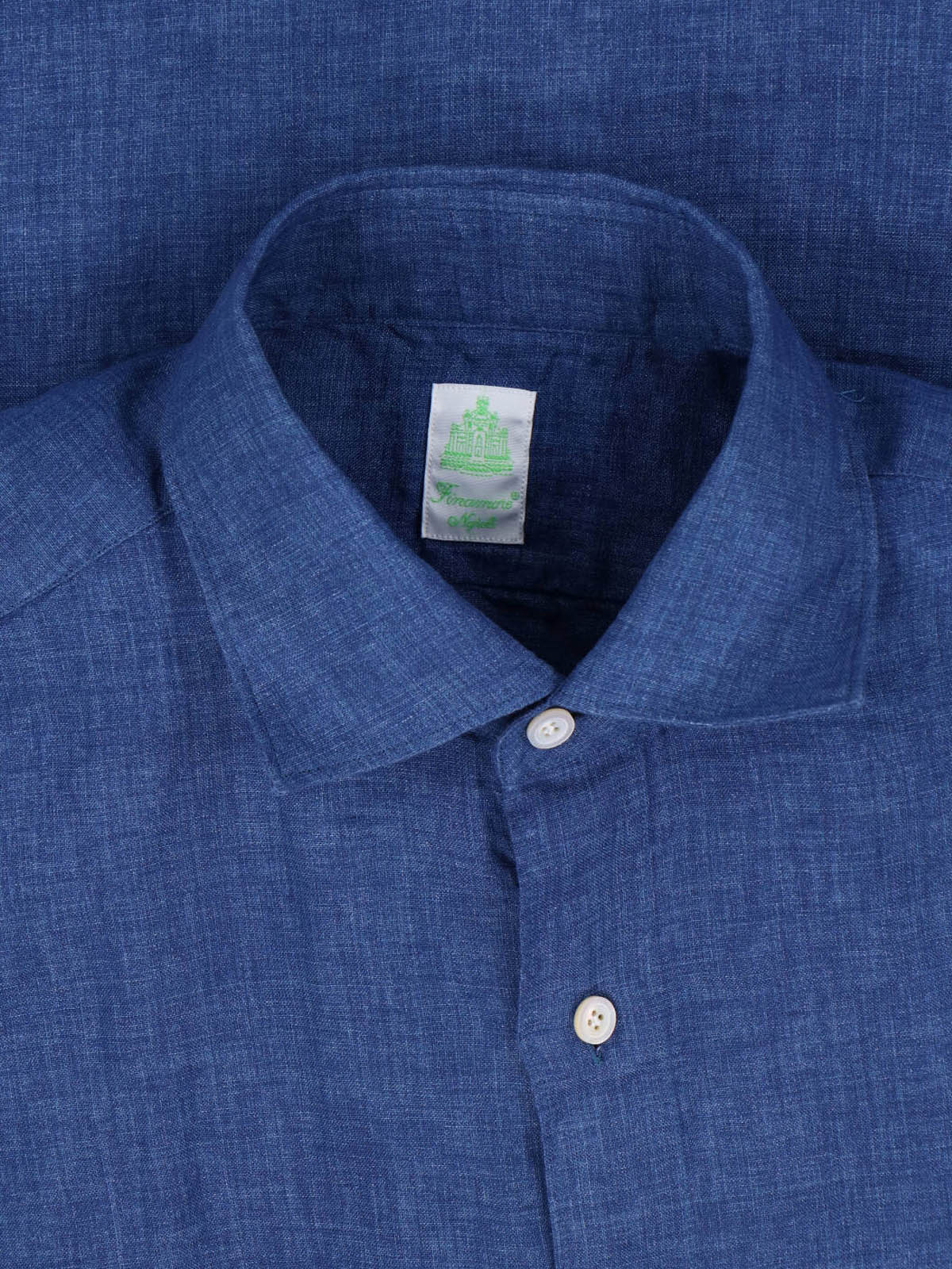 Finamore Shirts Blue Linen
