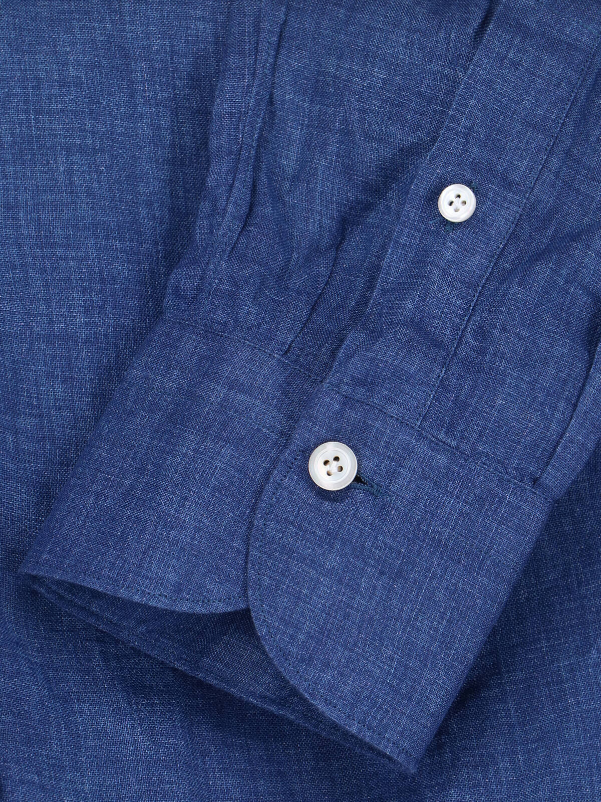 Finamore Shirts Blue Linen