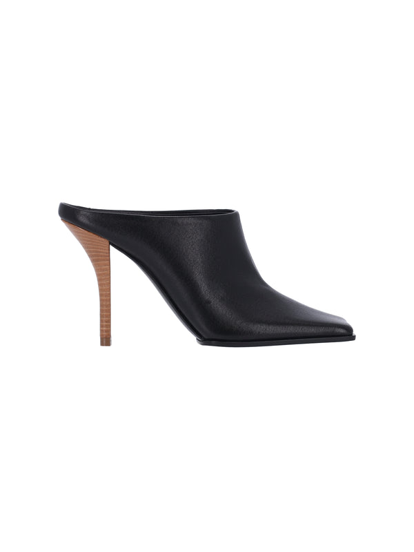 Alaia 100% Lamb Leather mule heel in black