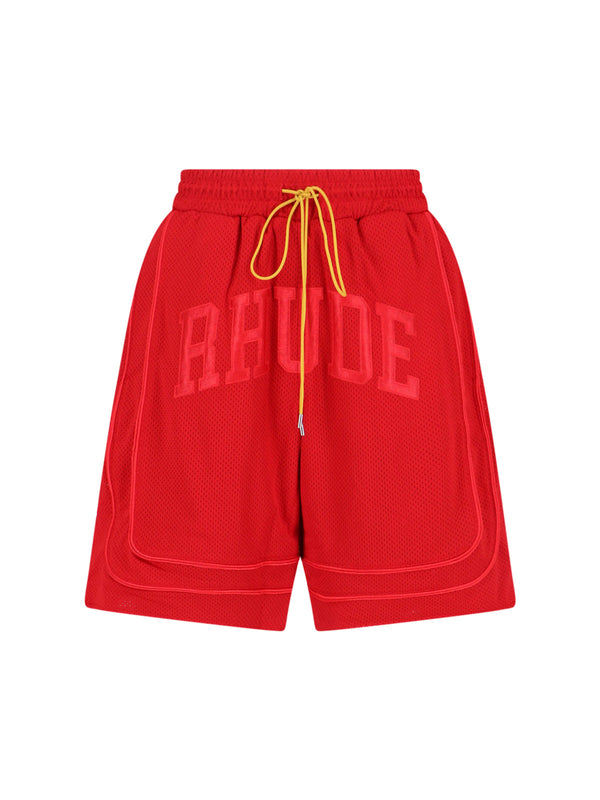 Rhude 100% polyester shorts in red