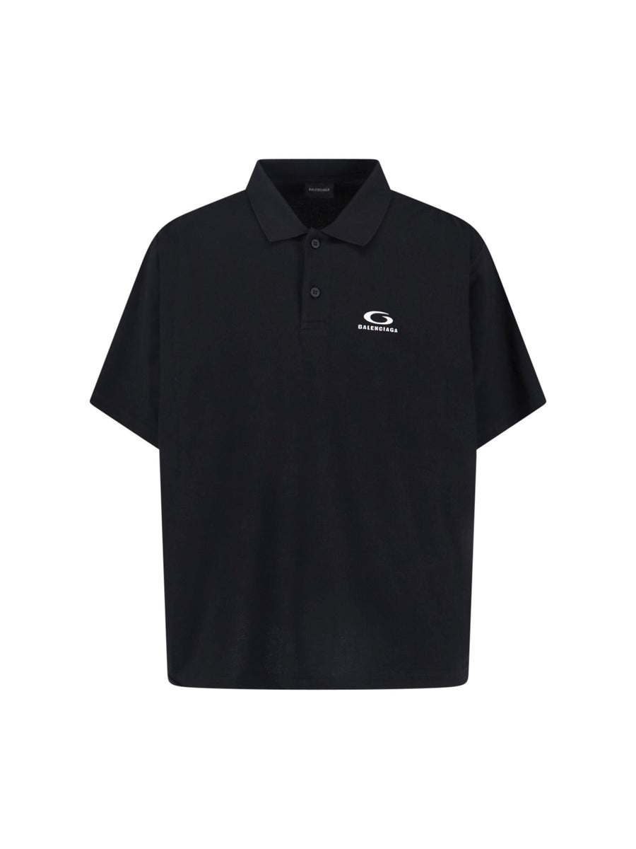 Balenciaga Ttvt 100% Cotton polo in black