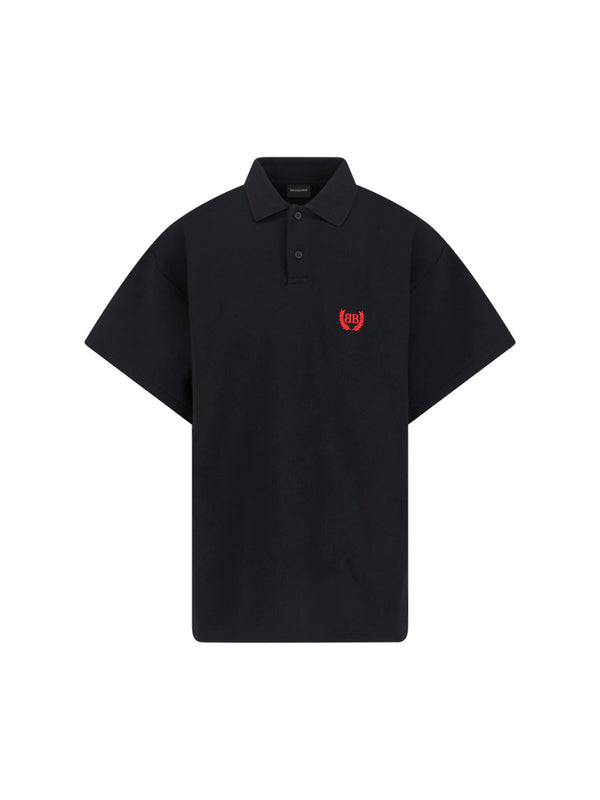 Balenciaga Tsvc 100% Cotton polo shirt in black