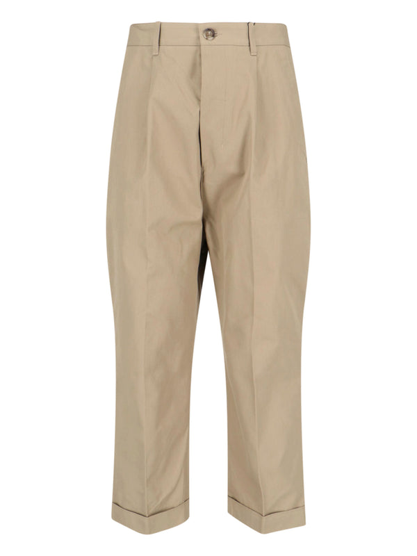 AMI Paris 100% Cotton trousers in beige