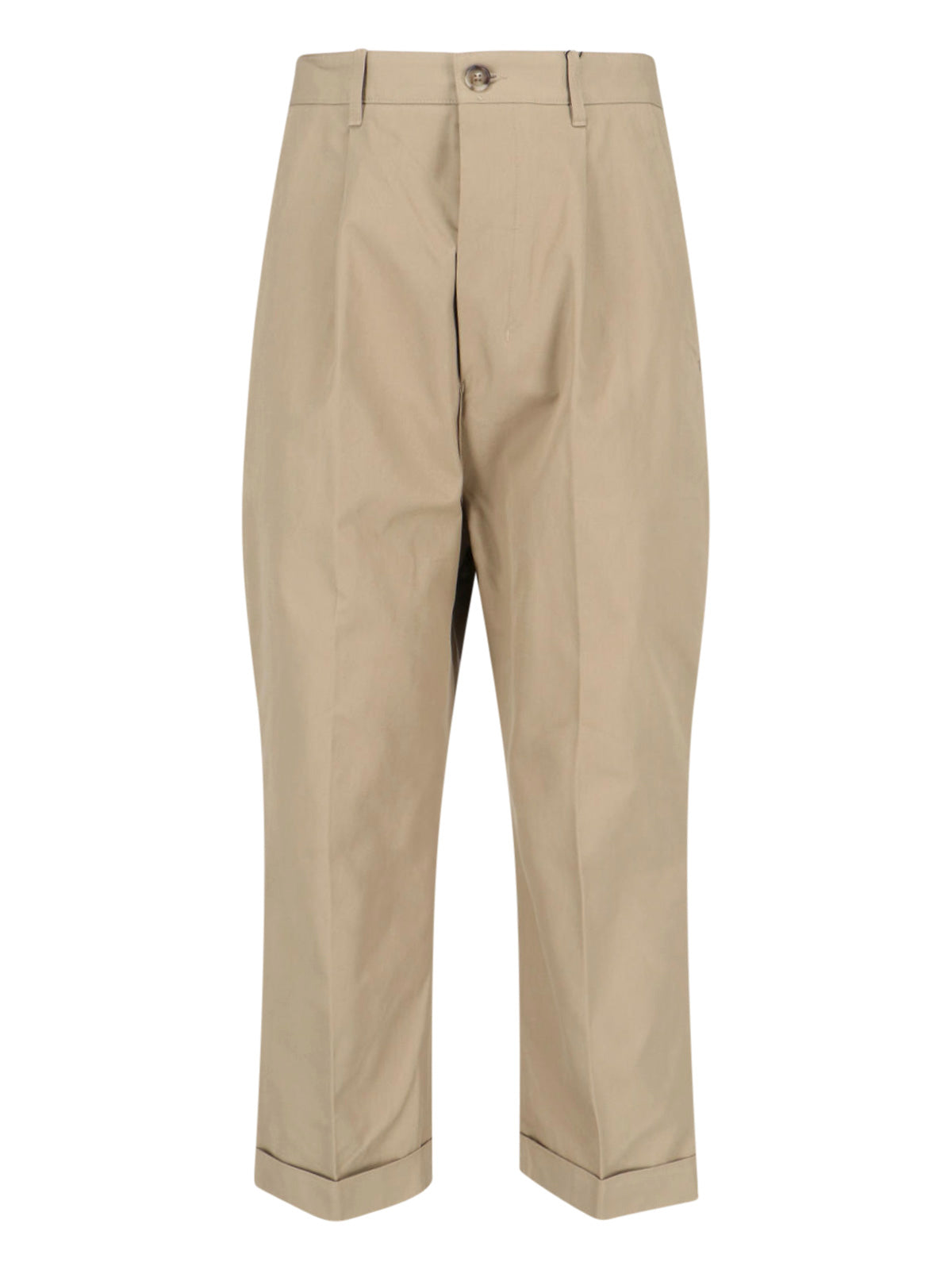 Ami Trousers Beige Cotton