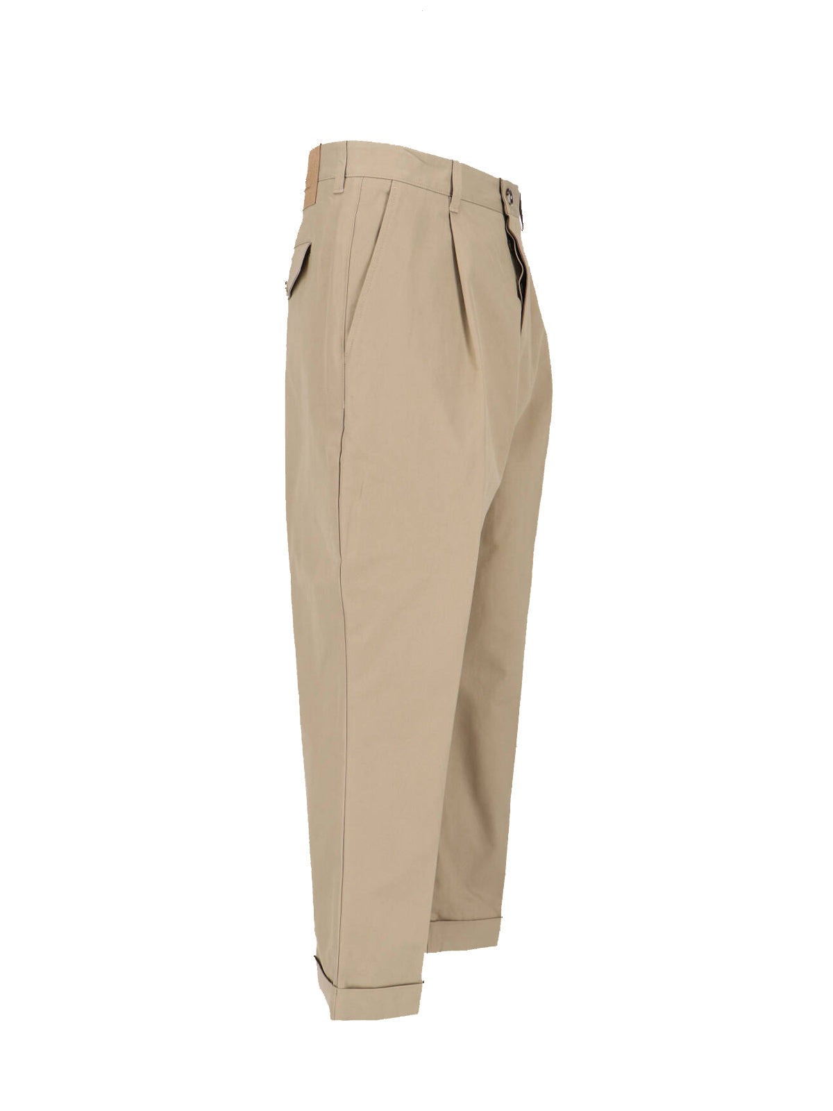 Ami Trousers Beige Cotton
