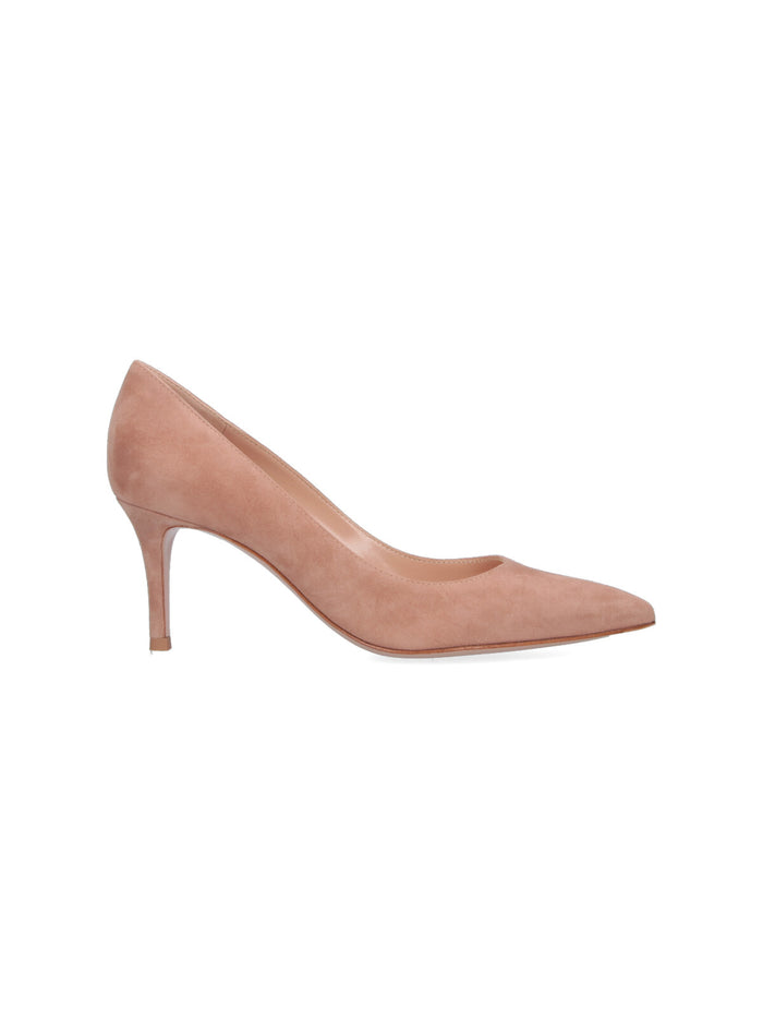 Gianvito Rossi With Heel Pink Upper: Suede Leather