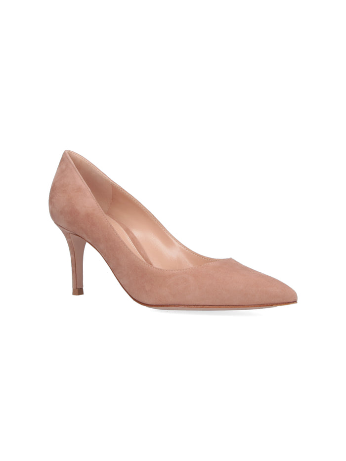 Gianvito Rossi With Heel Pink Upper: Suede Leather