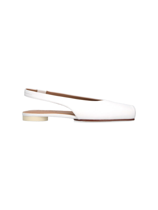 MM6 Maison Margiela Upper: 100% Ovine Leather flat in white