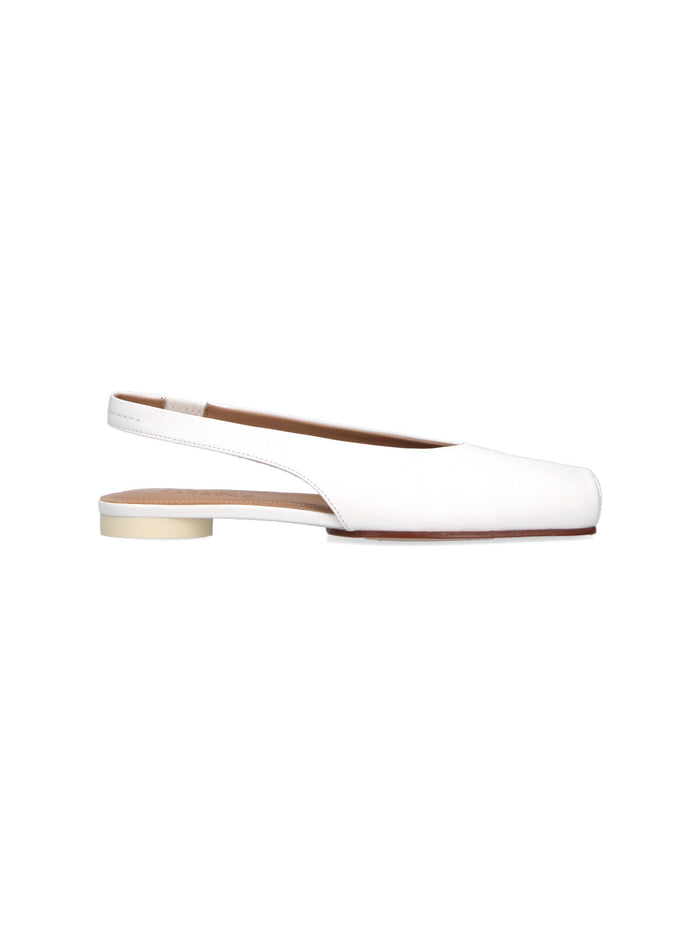 Mm6 Maison Margiela Flat Shoes White Upper: Ovine Leather