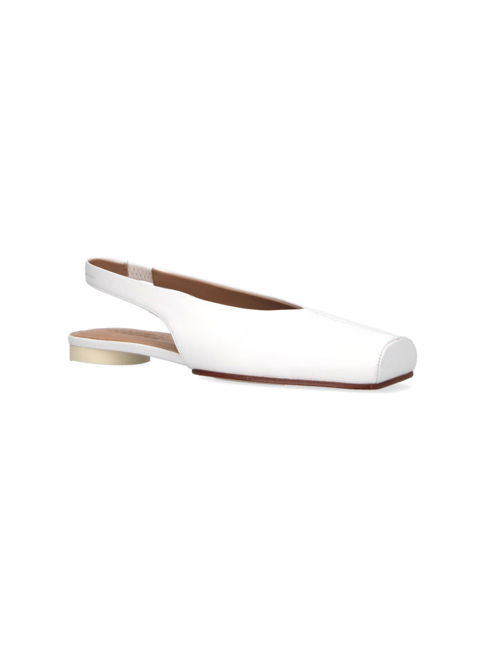 Mm6 Maison Margiela Flat Shoes White Upper: Ovine Leather