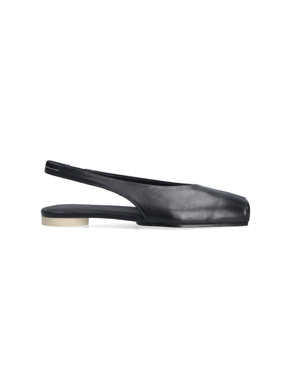 MM6 Maison Margiela Upper: 100% Ovine Leather flat in black