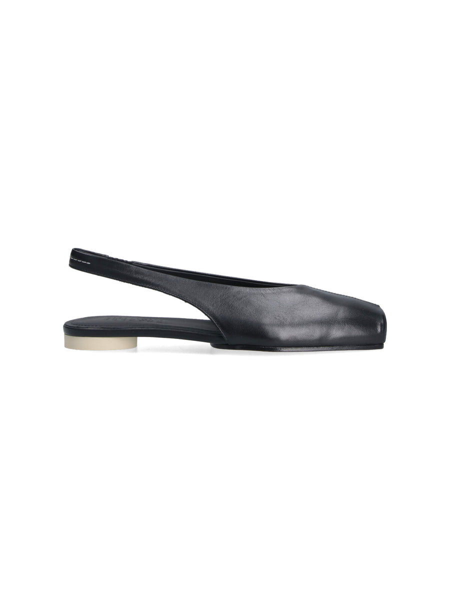 MM6 Maison Margiela Upper: 100% Ovine Leather flat in black