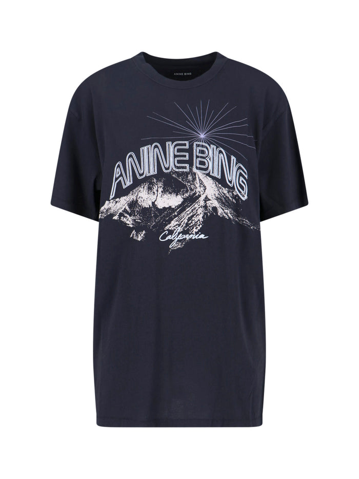 ANINE BING T-shirts and Polos Black Cotton