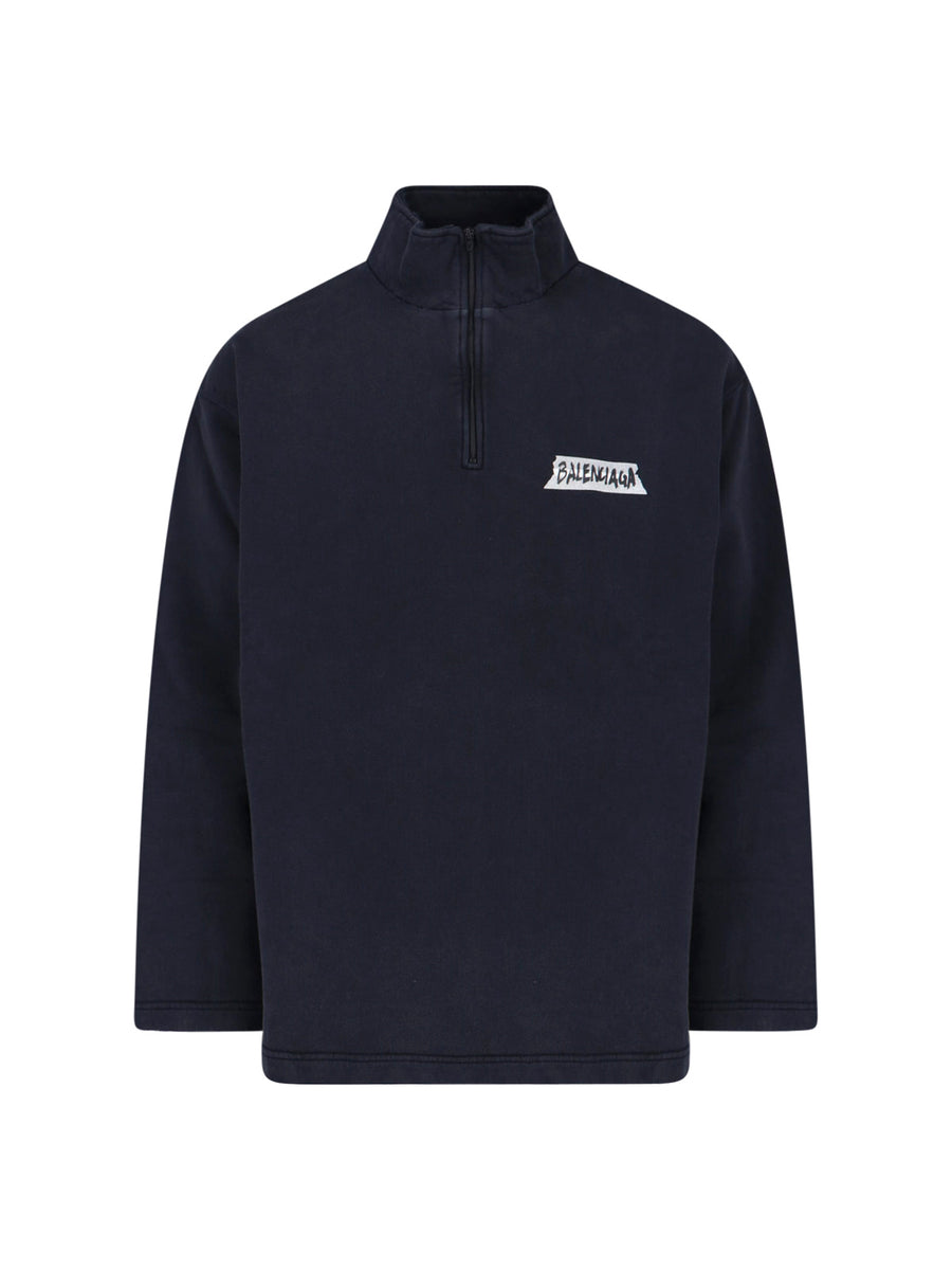 Balenciaga Ttvl 100% Cotton sweatshirt in navy