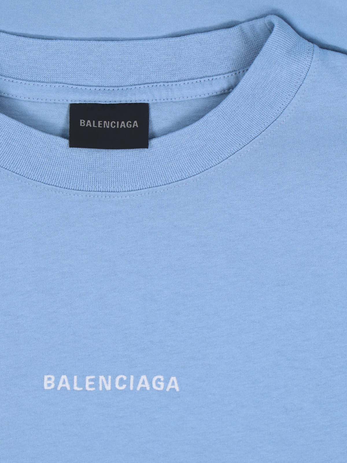 Balenciaga T-shirts and Polos Blue Cotton