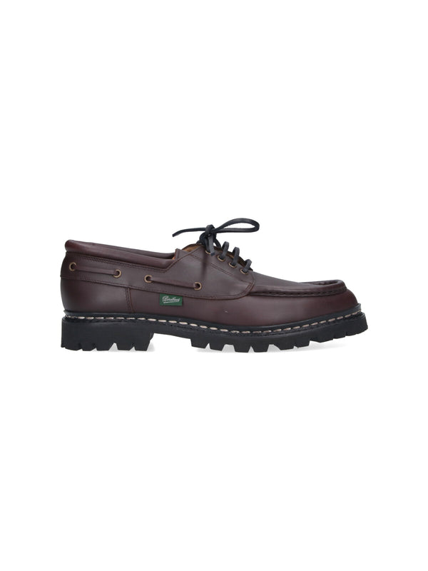 Paraboot 100% Calf Leather boat shoe in brown
