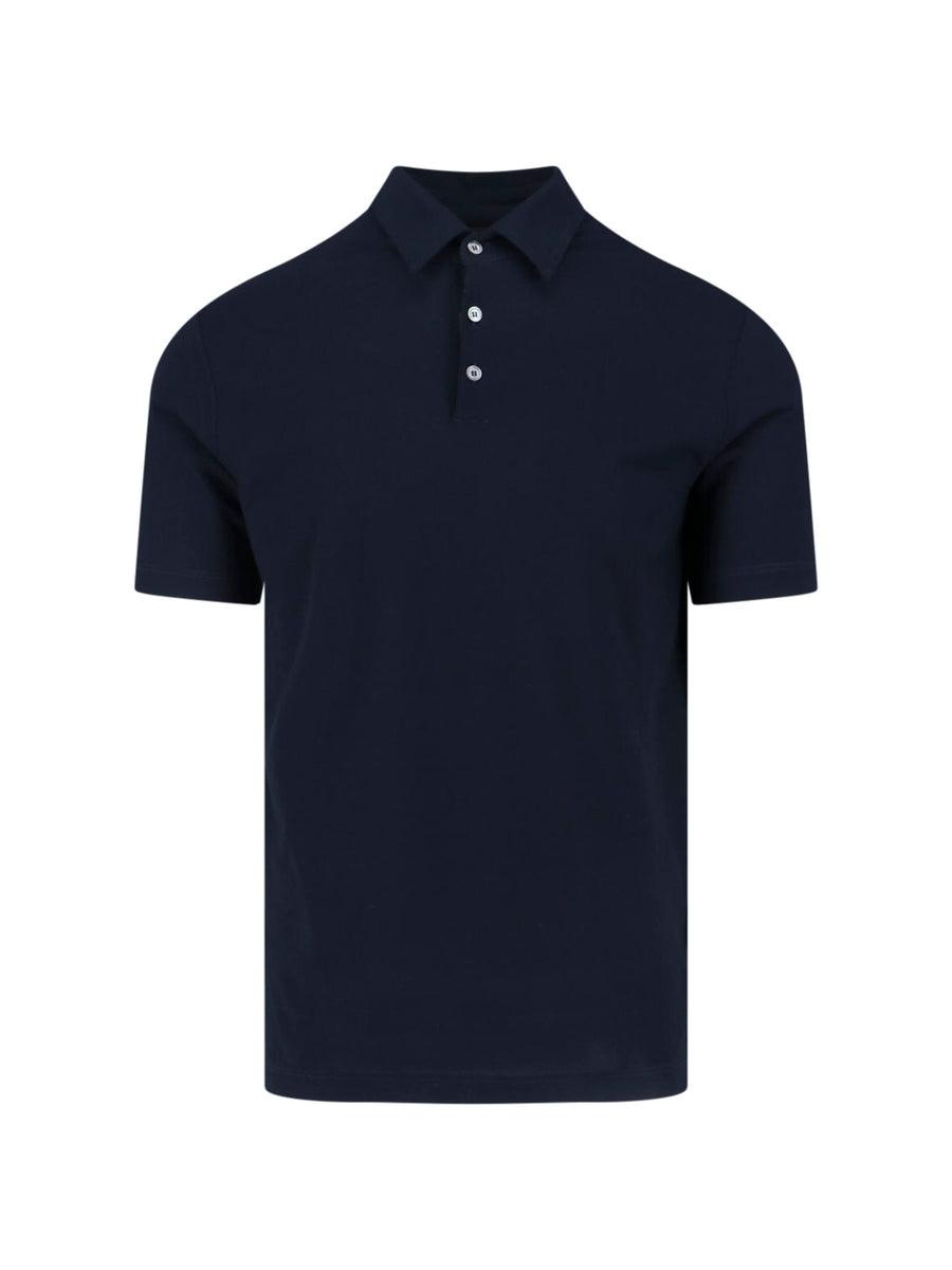 Zanone 100% Cotton polo shirt in navy
