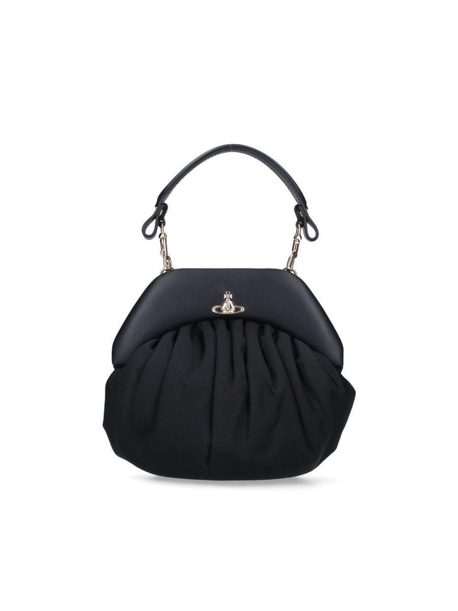 Vivienne Westwood 100% viscose top handle bag in black