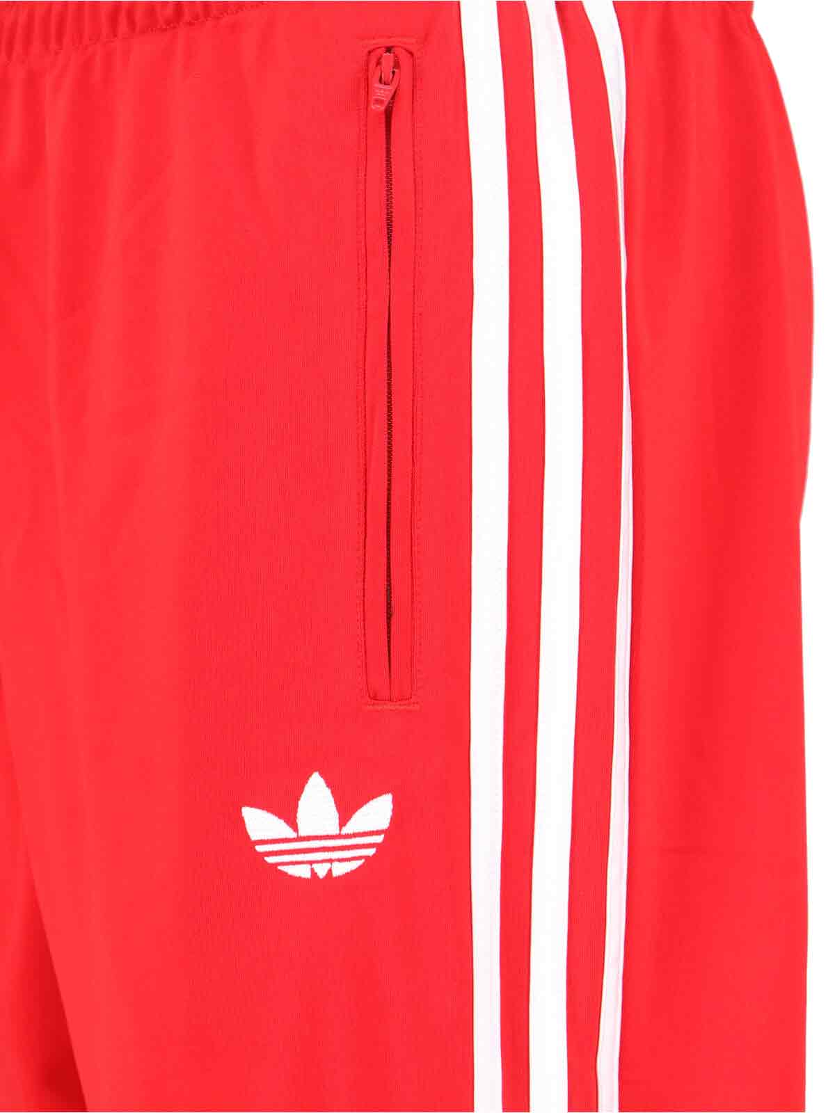 Adidas Trousers Red Recycled Polyester