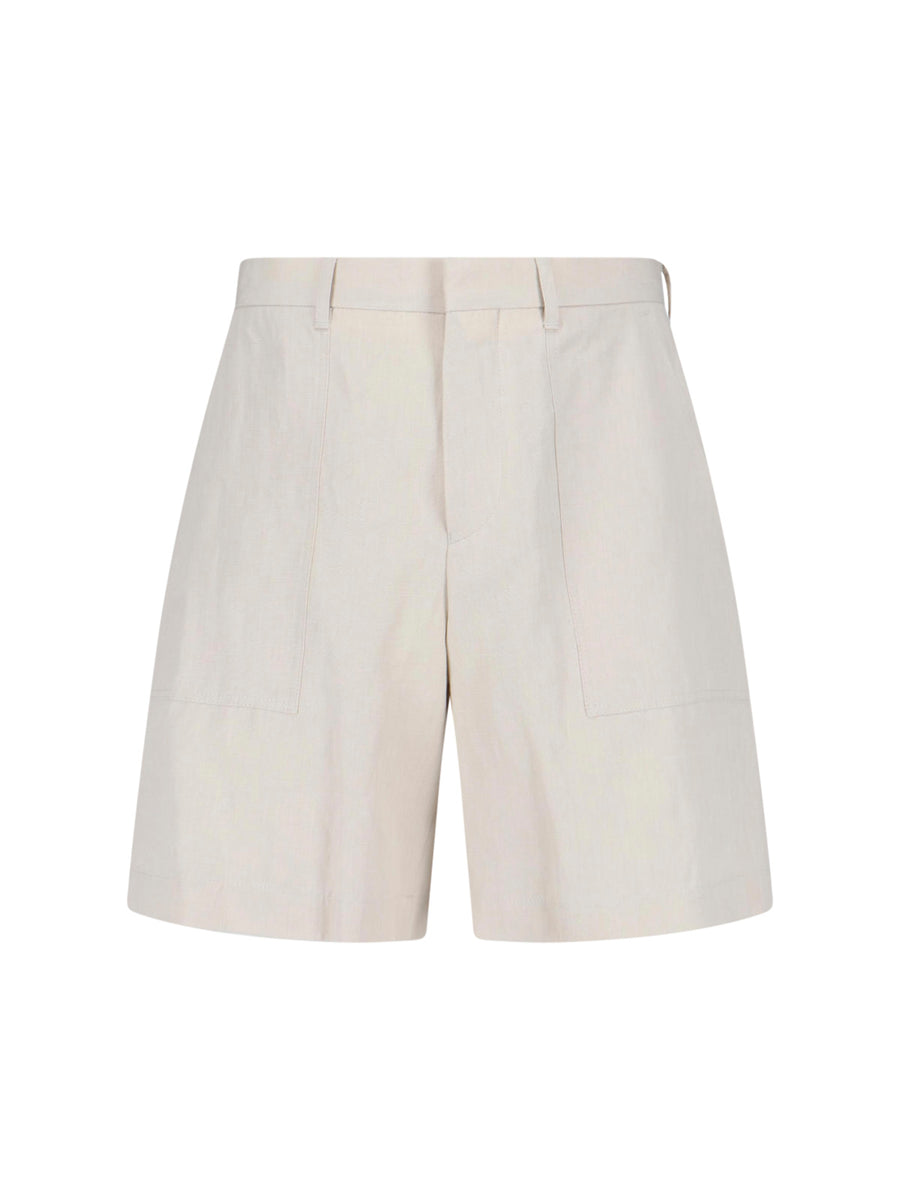 Lardini Paif 84% Linen shorts in white