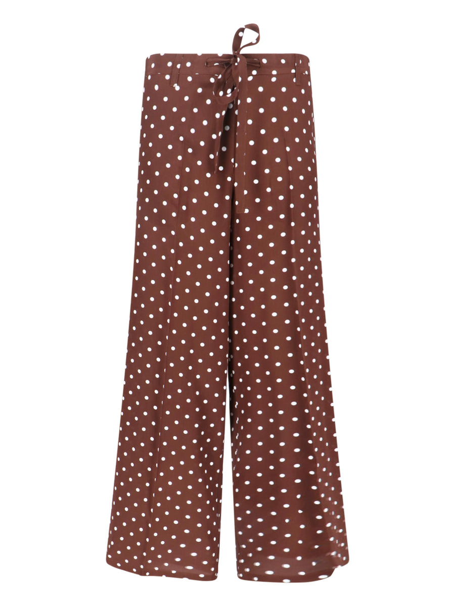 Parosh 100% silk trousers in brown