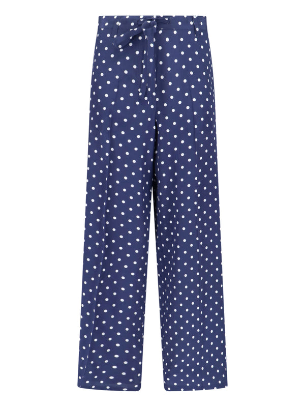 Parosh 100% silk trousers in navy