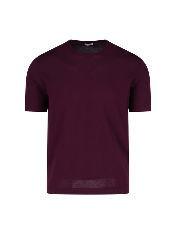 Caruso 100% Cotton t-shirt in burgundy