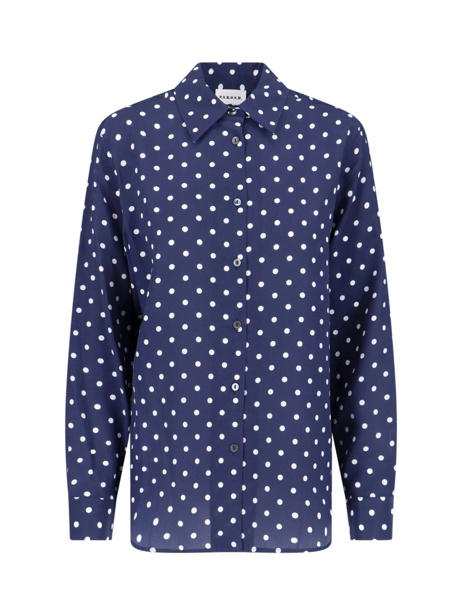 Parosh 100% silk shirt in navy