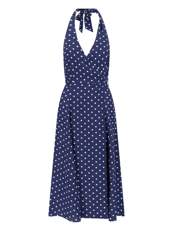 Parosh 100% silk dress in navy