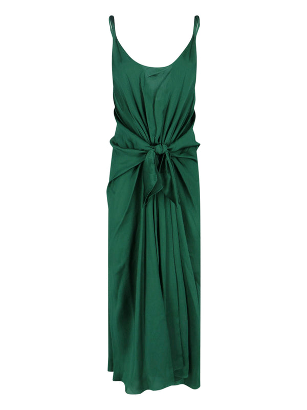 J.W.Anderson 100% silk dress in green