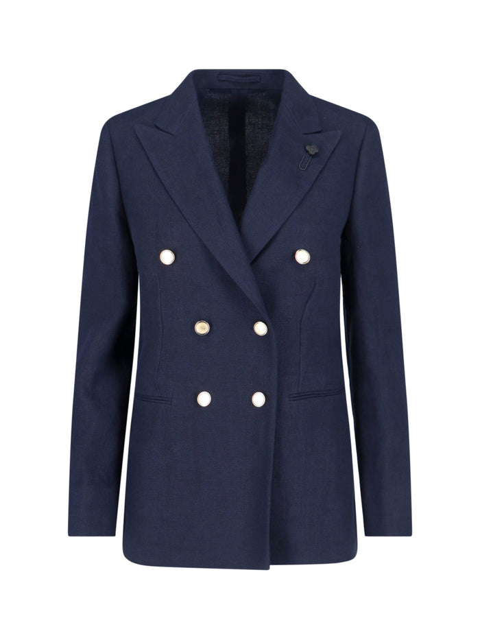 Lardini Jackets Blue Linen