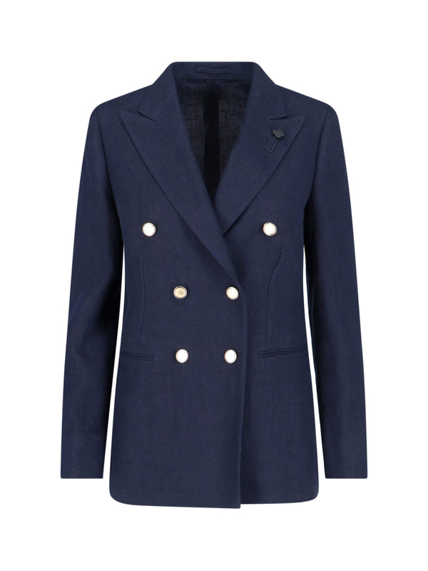 Lardini 100% Linen blazer in navy