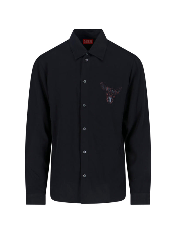 Diesel 100% viscose shirt in black
