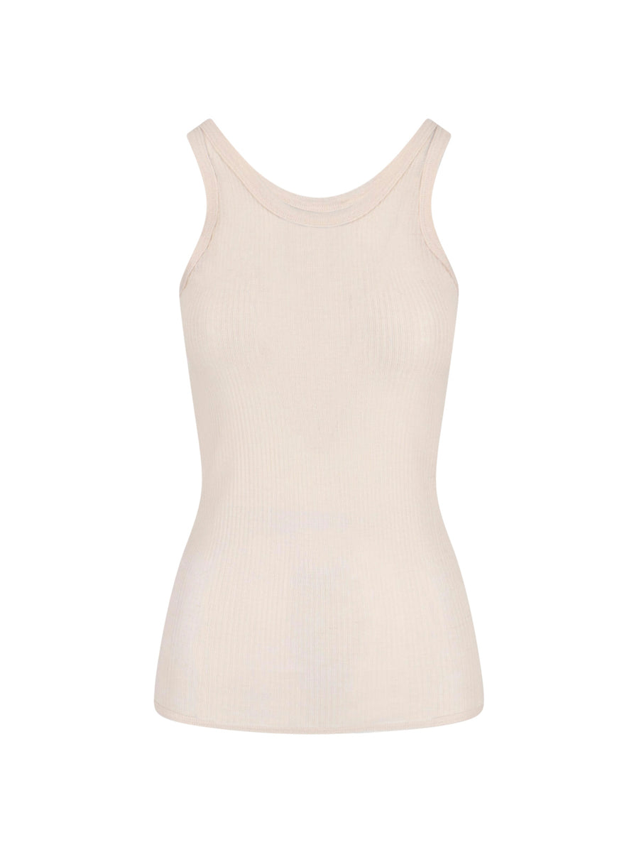 Lemaire 88% Viscose tank top in cream