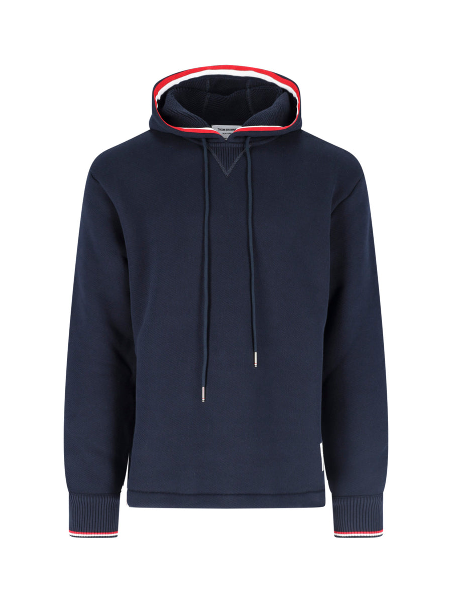 Thom Browne 92% Cotton hoodie in navy